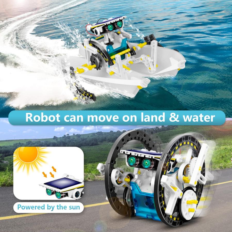 贈り物13イン1 ソーラーロボットキット おもちゃ 8歳 9歳 10歳 11歳 12