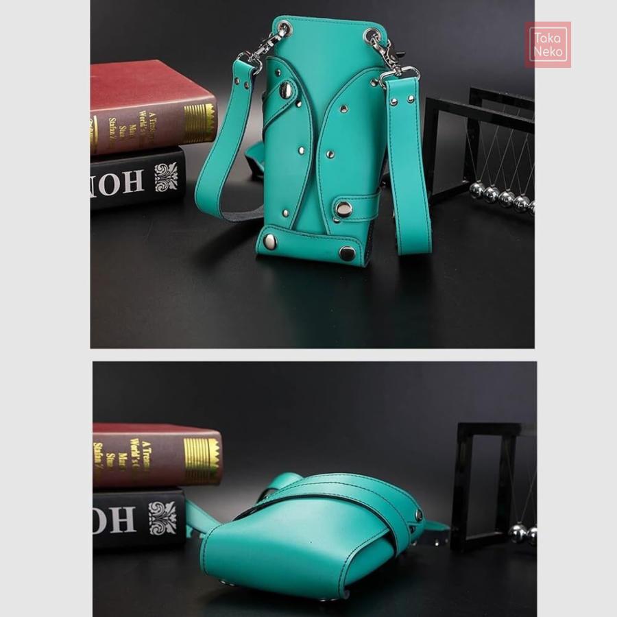 ダークグリーン 6丁差し 革ベルト付き 本革シザーケース SCL