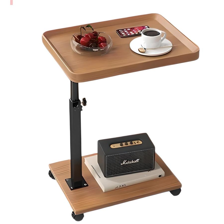 サイドテーブル 昇降式テーブル 360度回転 高さ調節可能 45~80cm コの