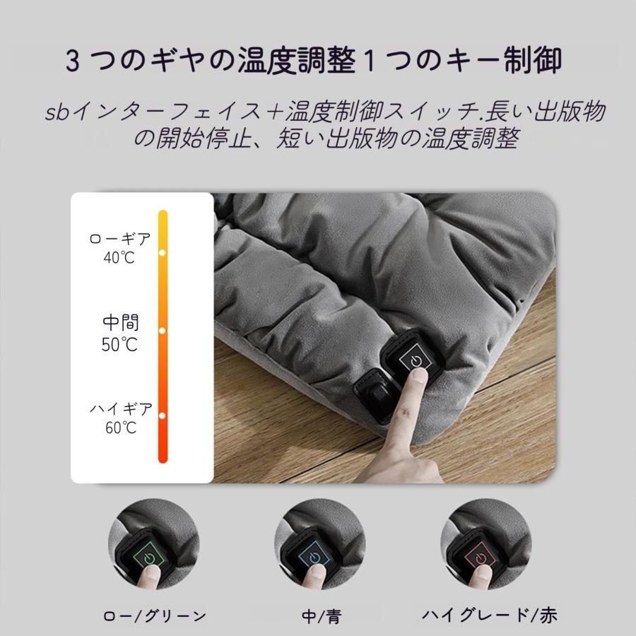 ホットマット 電気座布団 3段階温度調節 ポータブル加熱パッド