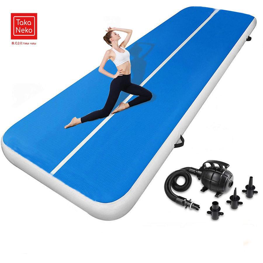 エアートラック 体操 エアトマット タンブリングマット 2/3/4/5/6M長さ 2m幅広 20cm厚い 体操トレーニングマット インフレータブル エクササイズマット 厚手 電 エアートラック 体操 エアトマット タンブリングマット 2/3/4/5/6M長さ