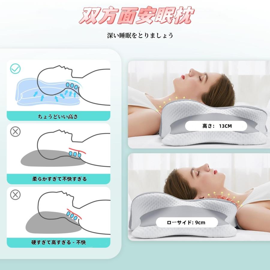枕 低反発枕 快眠枕 蝶形枕 くぼみ形状 人間工学設計 凹型中空設計