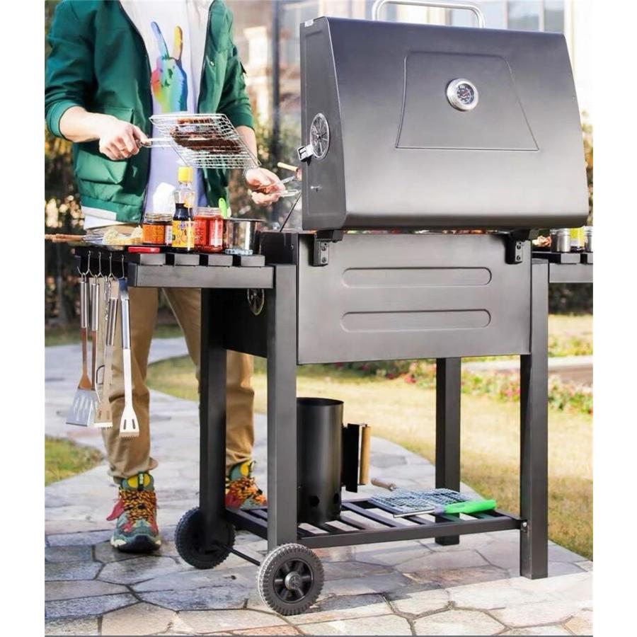 炭火焼き キャンプ バーベキューコンロ大型 焚き火台 BBQグリル バーベキューコンロ 焚き火台 アメリカンオーブングリル 大型 ステンレスグリル コンロセットア｜katenki｜02