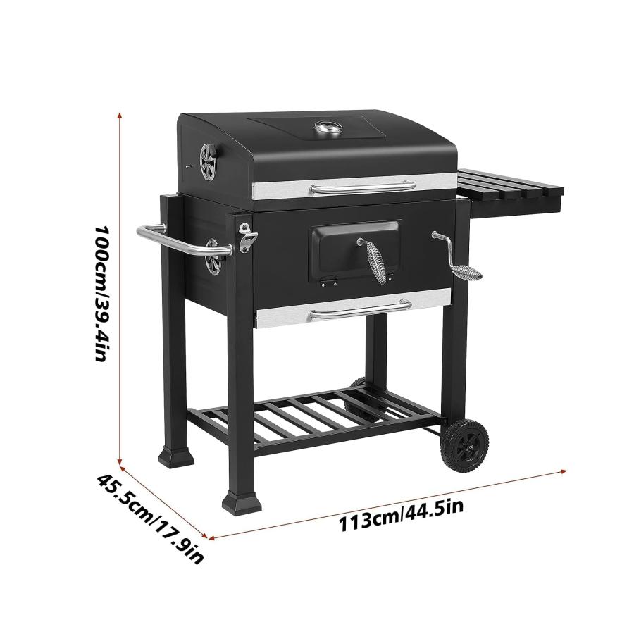 炭火焼き キャンプ バーベキューコンロ大型 焚き火台 BBQグリル バーベキューコンロ 焚き火台 アメリカンオーブングリル 大型 ステンレスグリル コンロセットア｜katenki｜07