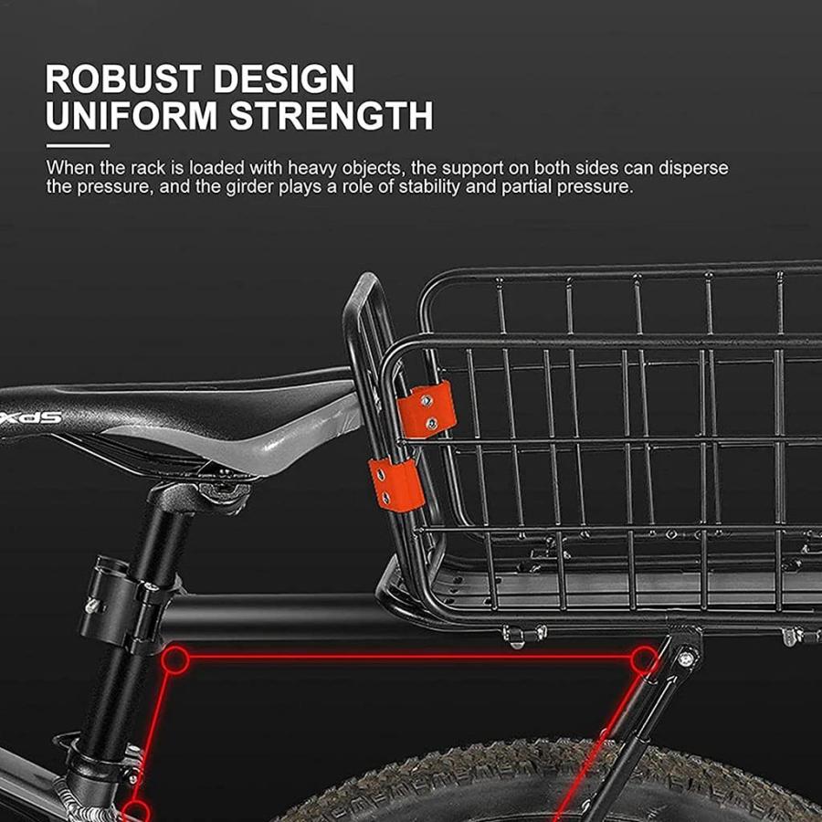 自転車バスケット 自転車荷台 耐荷重110KG リアキャリア 荷物ラック