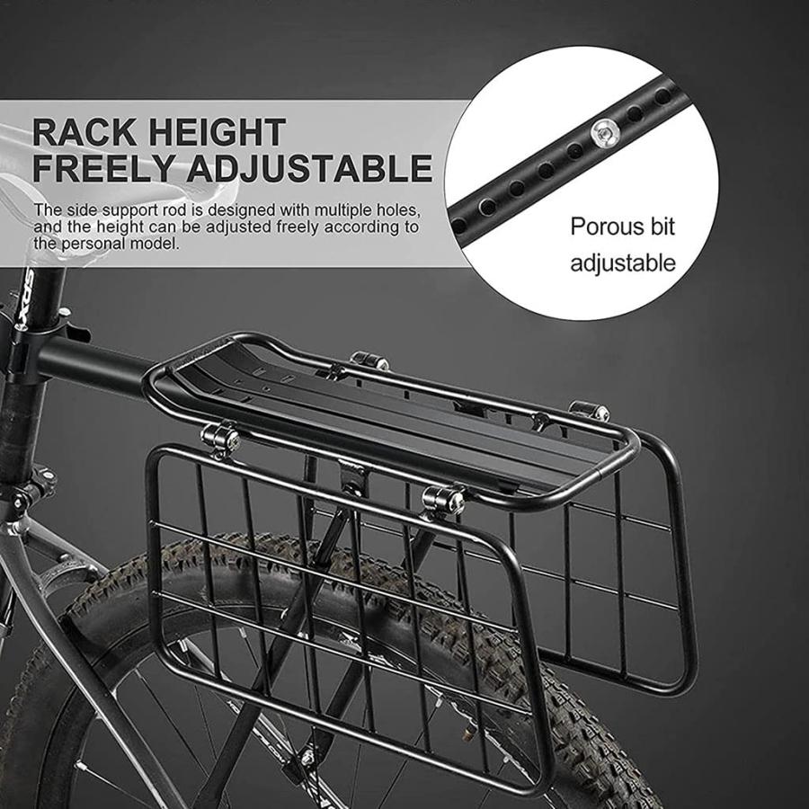 自転車バスケット 自転車荷台 耐荷重110KG リアキャリア 荷物ラック