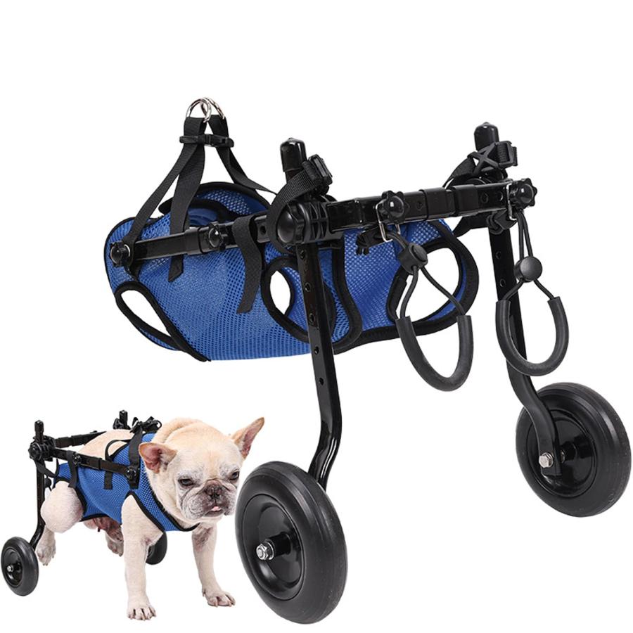 犬用車椅子/カート、4輪フルサポートペット犬用車椅子カート調節
