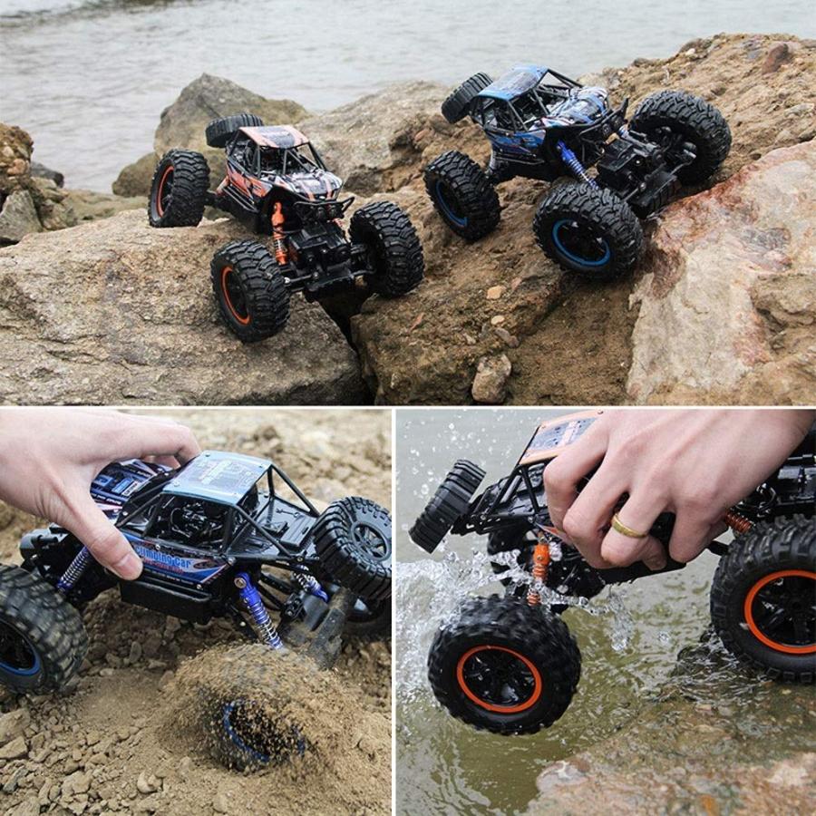 2.4GHzダブルモーターレーシングモンスタークローラー360°スタントドリフトクライムビークル1:14 RC 4WD高速水陸両用防水オフロード電気ラジオリモートカー｜katenki｜04