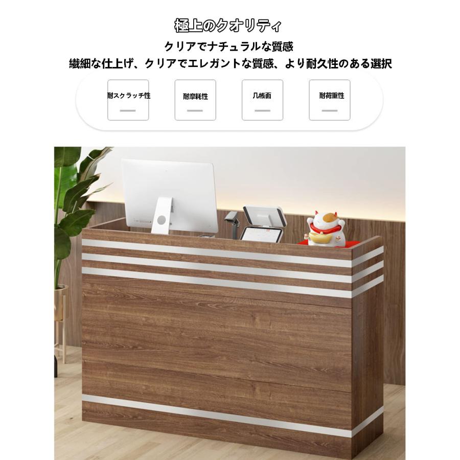 木製カウンターテーブル 引き出し付き レジカウンター レジ 受付 カウンター テーブル 木製 小型 フロント 鍵
