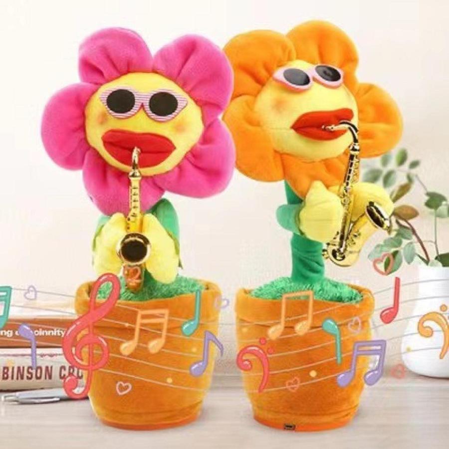 踊る花のおもちゃ 写真 ダンシングフラワーひまわり音楽ダンシング