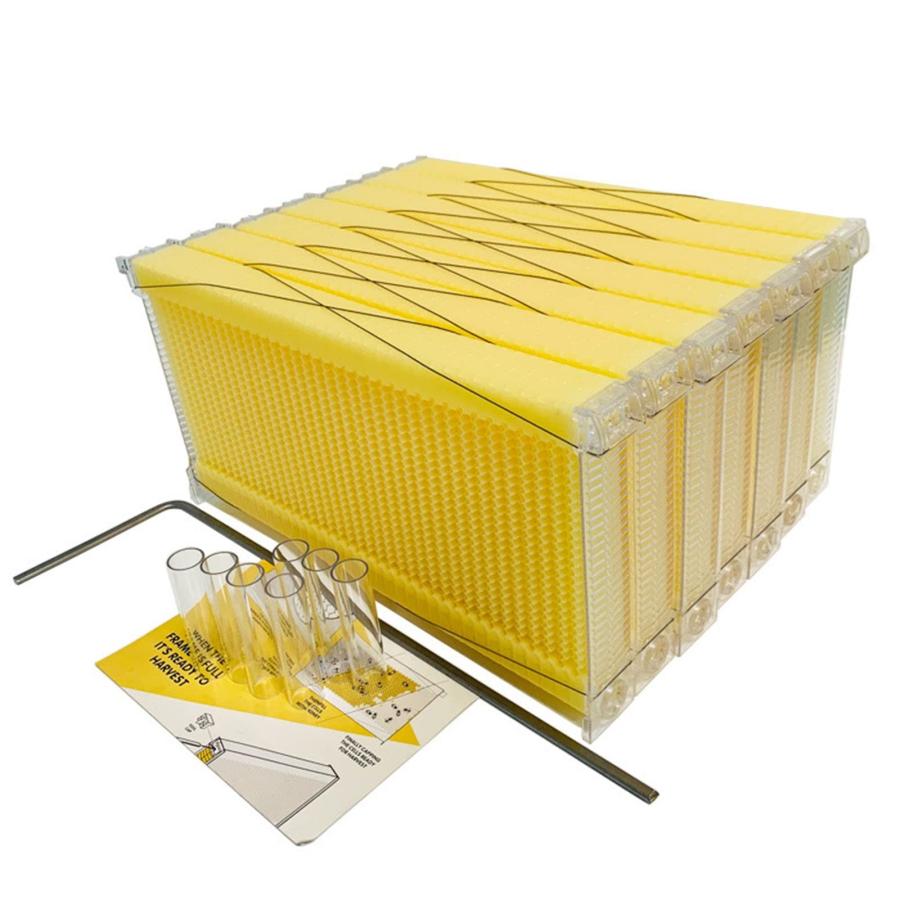 フローハイブ 蜂巣 蜜蜂巣箱 巣脾 巣礎 巣枠 ミツバチ巣 7Pcs 6Pcs