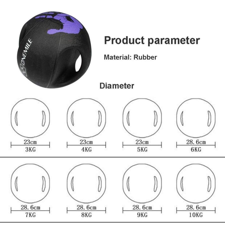 メディシンボール フィットネスメディシンボール、ダブルハンドルゴム弾性フィットネスボール、滑り止めおよび耐摩耗性、2KG / 3KG / 4KG / 5KG / 6KG / 7KG / 8｜katenki｜07