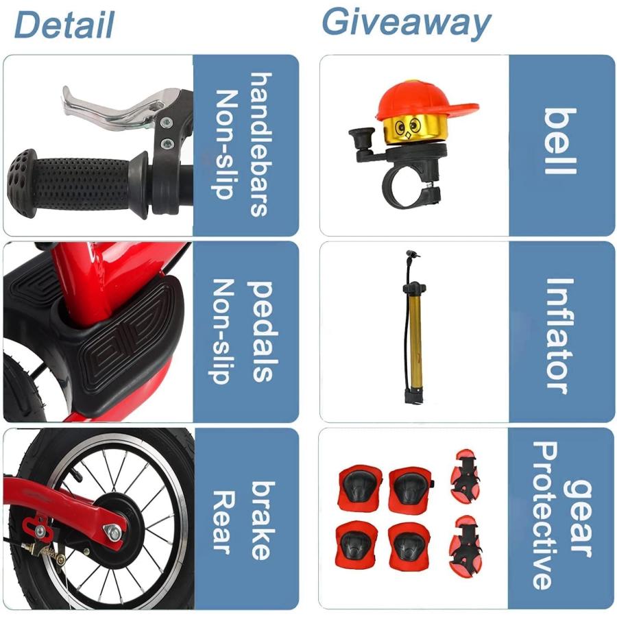 ストライダー キックバイク 14/16/18インチ ブレーキ/フットレスト付きバランスバイク、 大きい ペダルウォーキング自転車なし ビッグキッド/アダルト/ボーイ/ガ 