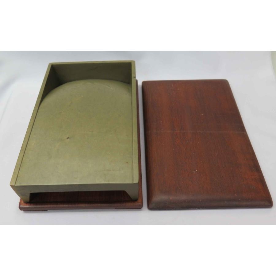 DLT-08 倣宋長方淌池緑端硯 20.2x10.3xH4.0珊 木九鼎大呂 硯-画材、アート用品