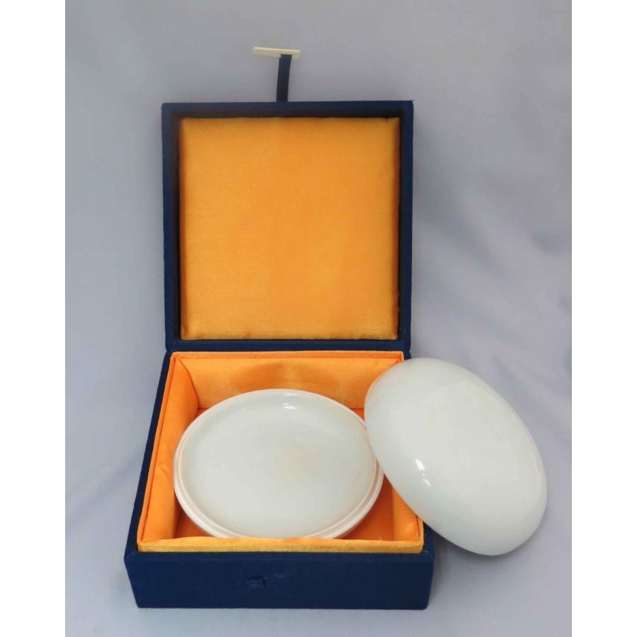 特製厚底白瓷印缸ー中国景徳鎮製 13.2×H6.2×底高2.8cm : 華東