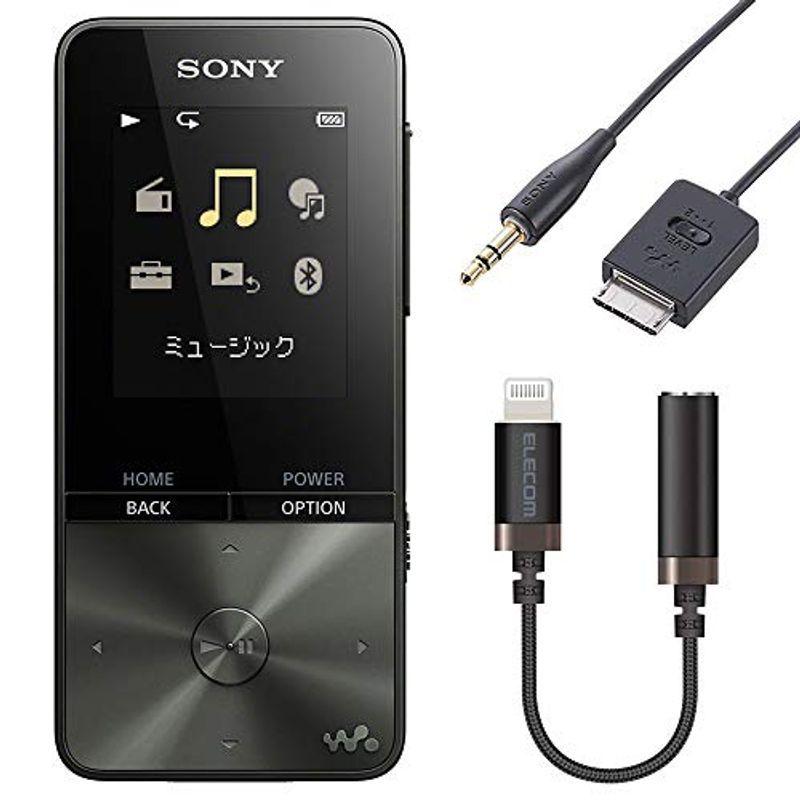 i phone用 ソニー ウォークマン Sシリーズ MP3プレーヤー 16GB NW-S315 BC ブラックと録音&変換ケーブルセット