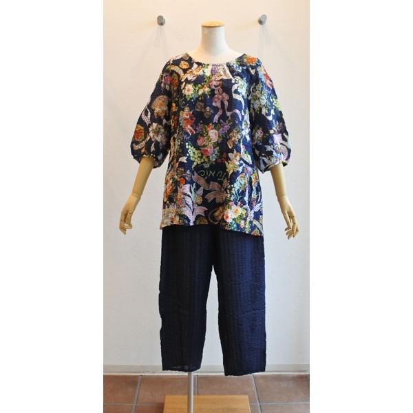 チュニック 20％OFF SALE TUNIC 7分袖パジャマ 80ローンパフサッカー