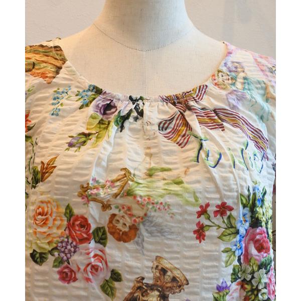 チュニック 20％OFF SALE TUNIC 7分袖パジャマ 80ローンパフサッカー