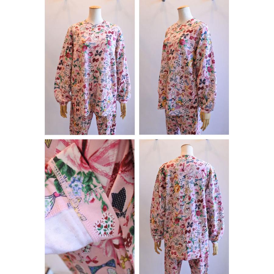 鴨居羊子チュニックレディース長袖カットソー黒花柄元値23,000円
