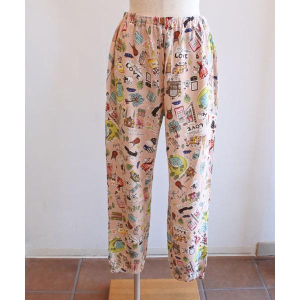 鴨居羊子　TUNIC ルームパンツ　ロング丈　綿100% グレーブルー 鴨居羊子 TUNIC ルームパンツ ロング丈 綿100% グレーブルー 鴨居羊子