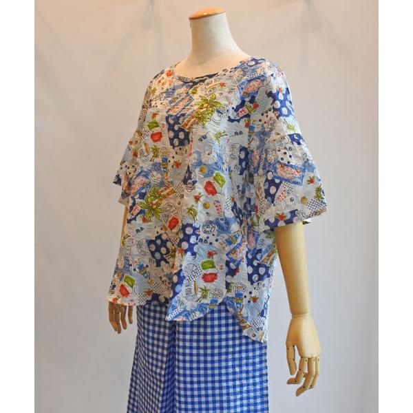 チュニック TUNIC 鴨居羊子 5分袖パジャマ 80ローンサッカー 水玉