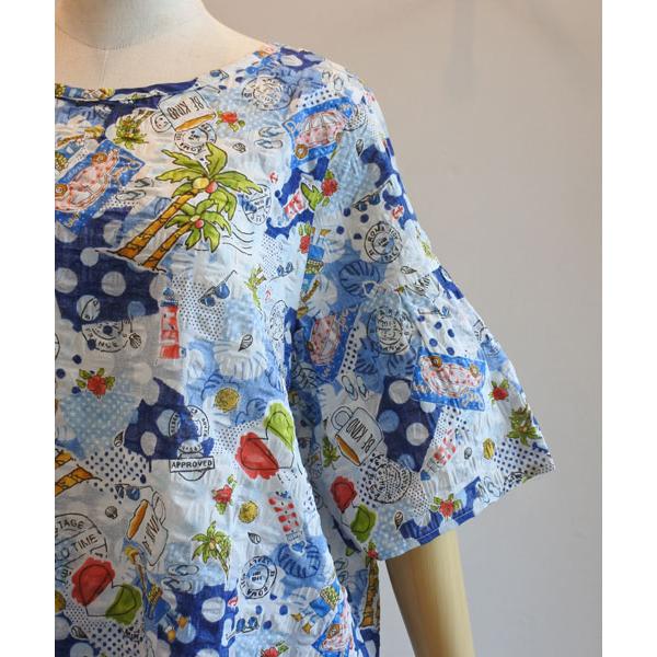 チュニック・M〜L・パジャマ・鴨居羊子・TUNIC・未使用品 チュニック TUNIC 鴨居羊子 全開パジャマ 60接結 小花メルヘン 送料