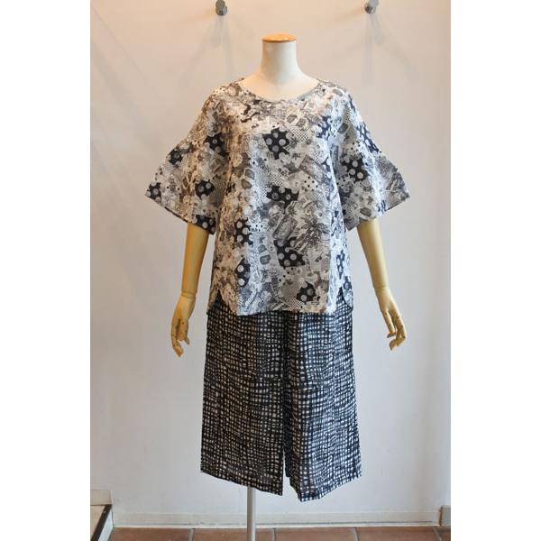 TUNIC 鴨居陽子 半袖 チュニック TUNIC 鴨居羊子 5分袖パジャマ 80ローンサッカー 水玉
