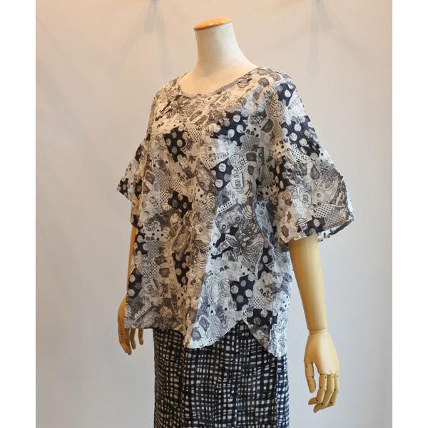 チュニック TUNIC 鴨居羊子 5分袖パジャマ 80ローンサッカー 水玉
