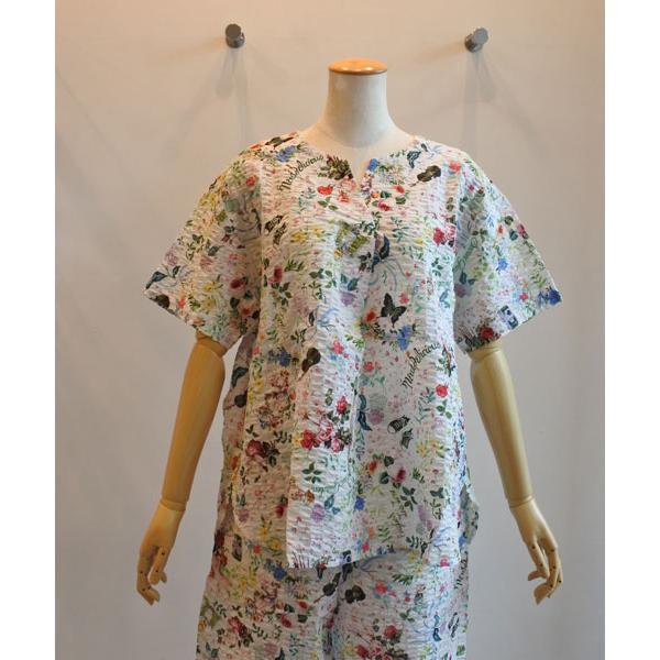 未使用 パジャマ Tunic coco 鴨居羊子 チュニック TUNIC ピンク チュニック TUNIC 鴨居羊子 Vネックトップスパジャマ 60シルキーローン