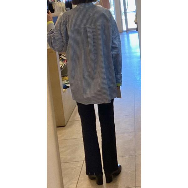 パシオーネ ドッキング トップス レディース 長袖 ストライプ