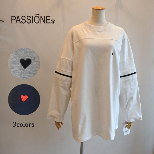 PASSIONE 30％OFF パシオーネ ハート刺繍ビッグシルエットカットソー T 
