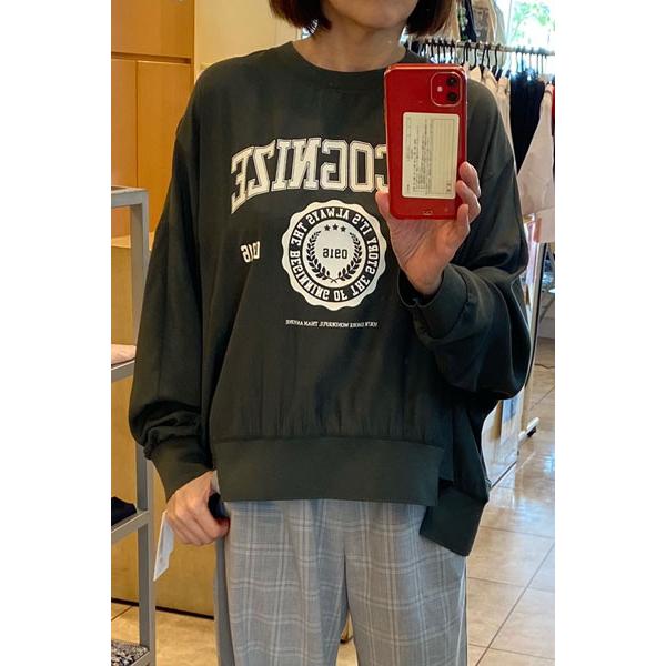PASSIONE バックファスナープルオーバー ブラウス ブラック PASSIONE（パシオーネ） カレッジロゴプルオーバー 手洗い可 あすつく