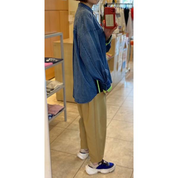 PASSIONE パシオーネ 異素材ドッキング ダンガリーシャツ 脇 PASSIONE パシオーネ 異素材ドッキング ダンガリーシャツ 脇