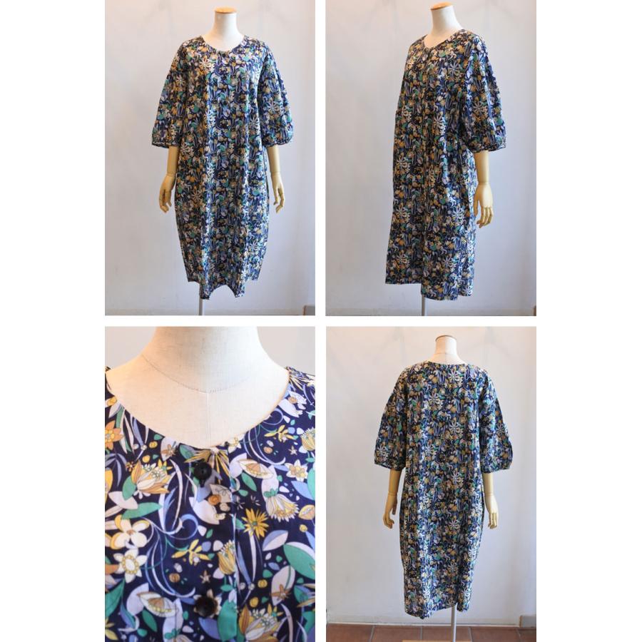 30%OFF TUNIC チュニック 鴨居羊子 7分袖ワンピース ボタニカル 