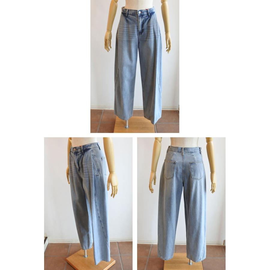 PASSIONE パシオーネ サイドタック入りバレルレッグジーンズ PASSIONE パシオーネ サイドタック入りバレルレッグジーンズ