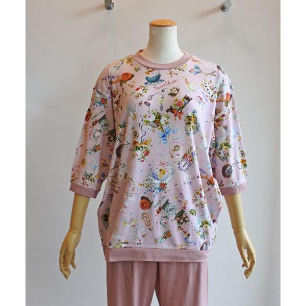チュニック TUNIC 鴨居羊子 6分袖トレーナーパジャマ 50強撚フライス