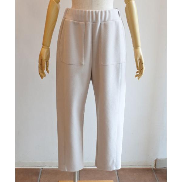 Cafune（カフネ） ウール調メルトンパンツ ワイドテーパード 総ゴム