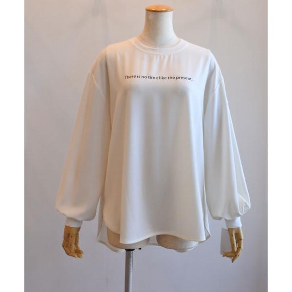 PASSIONE パシオーネ ロゴジョーゼットプルオーバー ブラウス