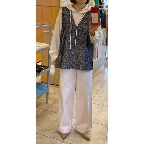 Cafune（カフネ） ストレッチジョーゼットフード付きプルオーバー