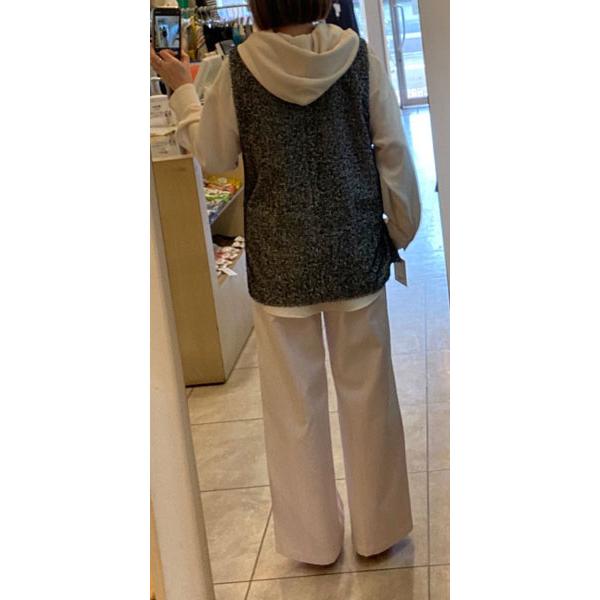 Cafune（カフネ） ストレッチジョーゼットフード付きプルオーバー