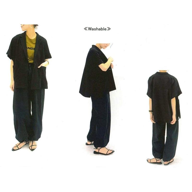Cafune（カフネ） ハーフスリーブ ブラウスジャケット 羽織り ROBE