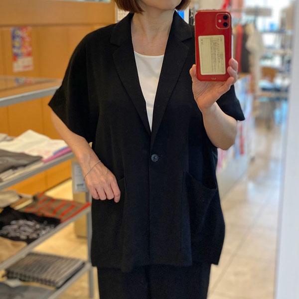 Cafune（カフネ） ハーフスリーブ ブラウスジャケット 羽織り ROBE