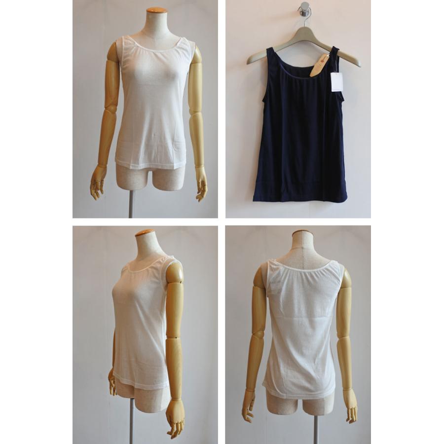 ホワイトコットンノースリーブチュニック チュニック TUNIC ノースリーブインナー タンクトップ ガーゼシフォン