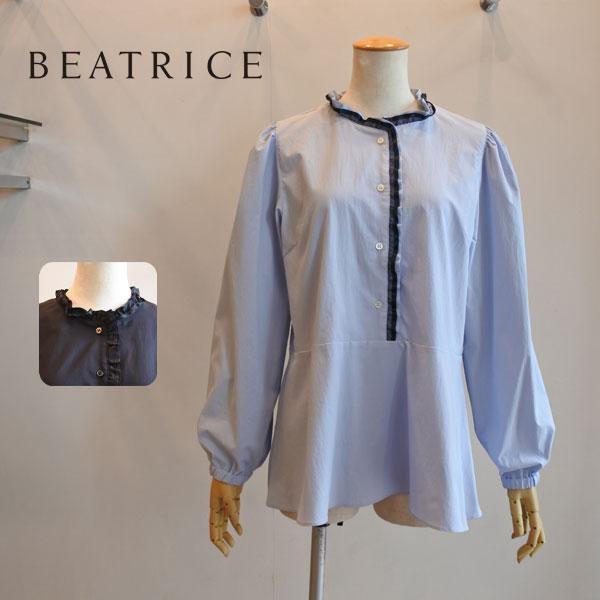 BEATRICE（ベアトリス） オーガンジーペプラムブラウス E19501 送料 