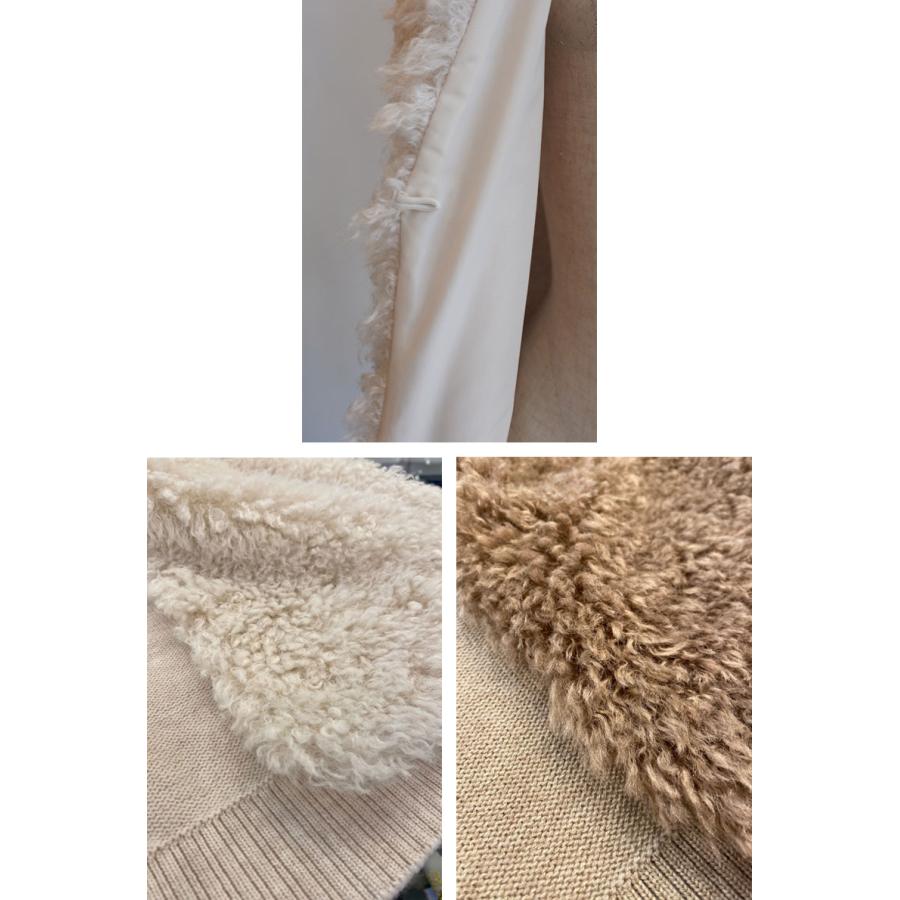 BEATRICE ベアトリス フェイクファー ベスト 異素材ドッキング ベージュ BEATRICE ベアトリス 異素材ドッキングベスト エコファー