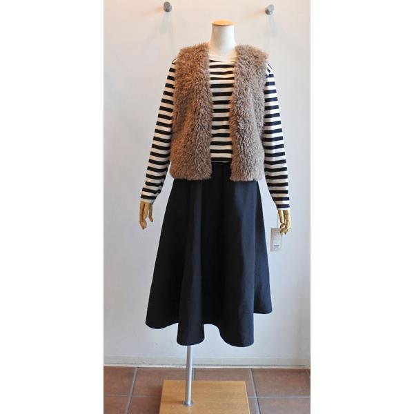 BEATRICE ベアトリス フェイクファー ベスト 異素材ドッキング ベージュ BEATRICE ベアトリス 異素材ドッキングベスト エコファー