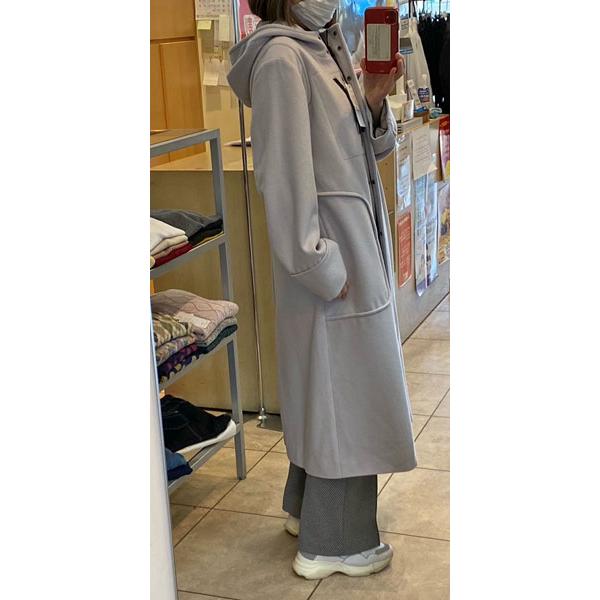 30％OFF SALE C+ シープラス フード付きウールロングコート ニュー 