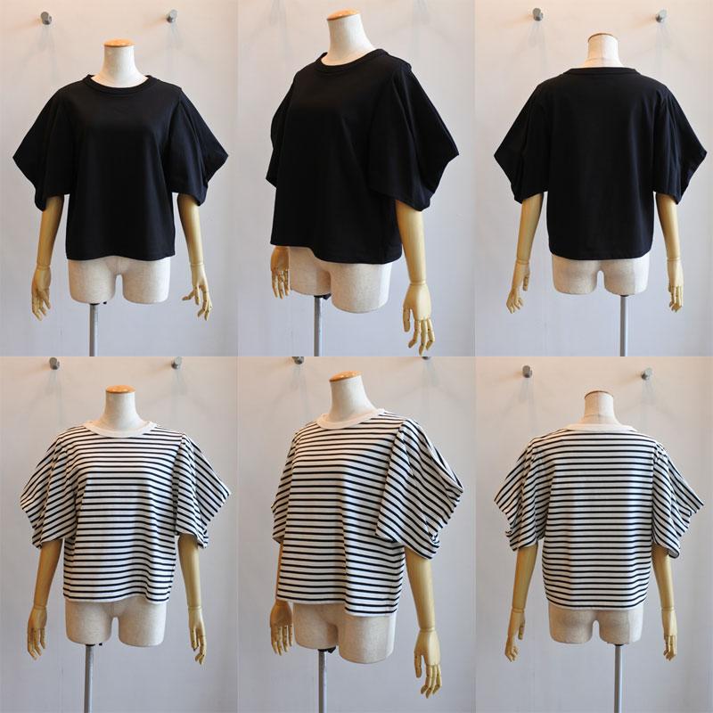 C＋ 20％OFF SALE C+ シープラス ドレープスリーブトップス 5分袖 