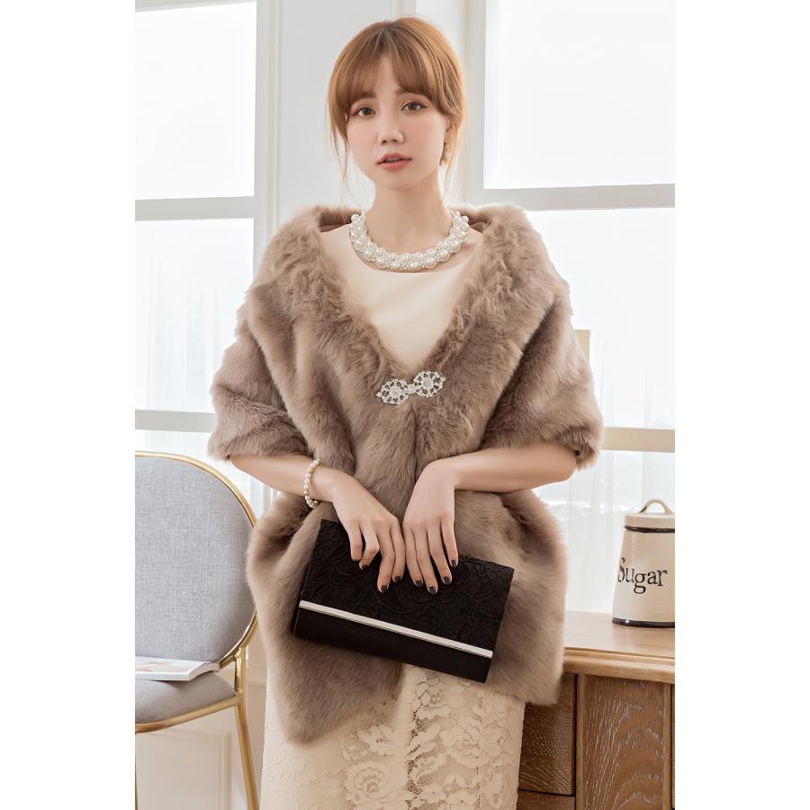 【値下げ】ストール ショール 羽織 結婚式 ティペット マフラー レディース ファー ボア ファーマフラー 厚手 防寒 秋 冬 暖か 無地 軽量 | 