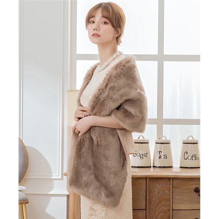 【値下げ】ストール ショール 羽織 結婚式 ティペット マフラー レディース ファー ボア ファーマフラー 厚手 防寒 秋 冬 暖か 無地 軽量 |  | 01